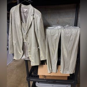 Gianni Bini Shimmering Silver Blazer